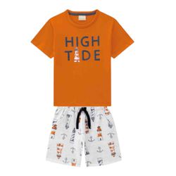 CONJUNTO MOLETINHO HIGH TIDE INFANTIL TERRACOTA MI... - CARAMELADA KIDS