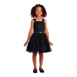 VESTIDO INFANTIL FESTA PETIT CHERIE PRETO COM CINT... - CARAMELADA KIDS