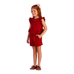 CONJUNTO INFANTIL MON SUCRÉ MARSALA SHORT CAKE SHO... - CARAMELADA KIDS
