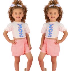 CONJUNTO MON SUCRÉ SHORT SAIA ROSA NEON FRESHNESS ... - CARAMELADA KIDS
