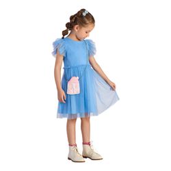 VESTIDO INFANTIL AZUL ENCANTADO MON SUCRÉ COM BOLS... - CARAMELADA KIDS