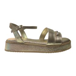 SANDÁLIA INFANTIL ANABELA PAMPILI ALANA DOURADO 75... - CARAMELADA KIDS