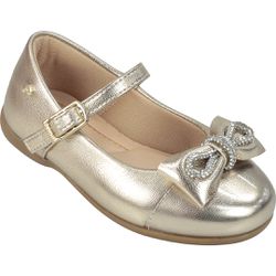SAPATILHA CLÁSSICA PAMPILI BAILARINA DOURADO E LAÇ... - CARAMELADA KIDS