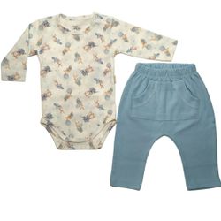 CONJUNTO GÊMEOS ANJOS BABY BODY E CALCA SUEDINE 22... - CARAMELADA KIDS