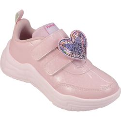 TÊNIS PAMPILI MOVE ROSA GLACE VERNIZ MENINA CORAÇÃ... - CARAMELADA KIDS