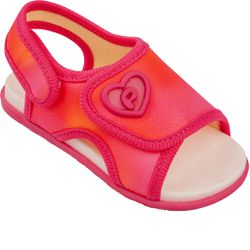 SANDÁLIA PAMPILI FLY MINI PINK TIE DYE COM REGULAG... - CARAMELADA KIDS