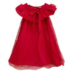 VESTIDO INFANTIL LISO VERMELHO MON SUCRÉ HAPPY TIM... - CARAMELADA KIDS
