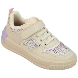TÊNIS PAMPILI INFANTIL NUDE COM GLITTER E STRASS 6... - CARAMELADA KIDS