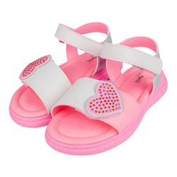SANDÁLIA PAMPILI INFANTIL LILI BRANCO/ROSA NEON 72... - CARAMELADA KIDS
