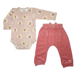CONJUNTO BEBÊ BODY COM CALÇA PLUSH ANJOS BABY 2210... - CARAMELADA KIDS