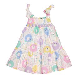 VESTIDO MON SUCRÉ BEBÊ BEAR POMPOM LILÁS 3125072 -... - CARAMELADA KIDS