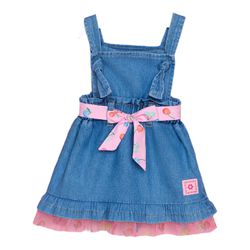 VESTIDO SALOPETE JEANS MOLINHO BEBÊ MON SUCRÉ COLO... - CARAMELADA KIDS