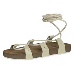 Sandália Ox em Couro Naturalle Cor Off White com ... - Ox.Acessórios