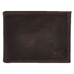 Carteira Masculina em Couro Fóssil Cor Café - Ox.Acessórios
