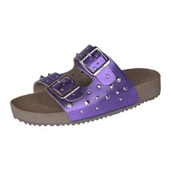 Papete Ox em Couro Cor Violeta com Spikes - Ox.Acessórios