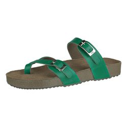 Papete Ox Duas Tiras de Dedo em Couro Naturalle cor Verde - Ox.Acessórios