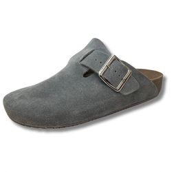 Clogs Ox em Couro Camurça Cor Cinza - Ox.Acessórios