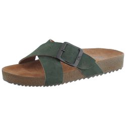 Sandália Ox Cruzada Couro Nobuck Cor Verde Militar - Ox.Acessórios