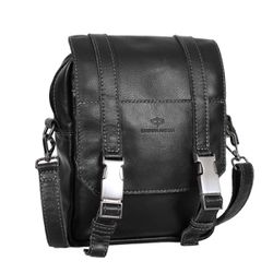 Bolsa Shoulder Bag Leiria Couro Preto Social