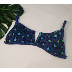 Top Aro V Onça Azul Marinho - CARIOKAS MODA PRAIA