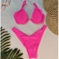 Aro W Rosa Neon Lycra - CARIOKAS MODA PRAIA