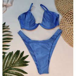 Aro W Azul Canelado - CARIOKAS MODA PRAIA