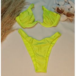 Aro W Amarelo Neon Canelado - CARIOKAS MODA PRAIA
