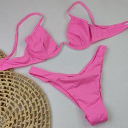 Aro W Lurex Rosa Bebê - CARIOKAS MODA PRAIA