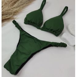 Conjunto Frufru Verde Militar - CARIOKAS MODA PRAIA