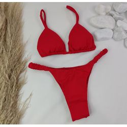 Conjunto Frufru Vermelho Apple - CARIOKAS MODA PRAIA