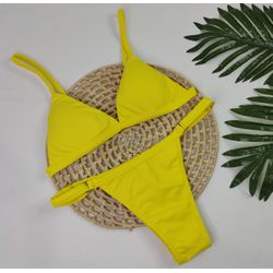 Conjunto Ivy Amarelo Liso - CARIOKAS MODA PRAIA
