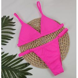 Conjunto Ivy Dots Rosa Neon - CARIOKAS MODA PRAIA