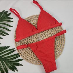 Conjunto Ivy Tomate Canelado - CARIOKAS MODA PRAIA
