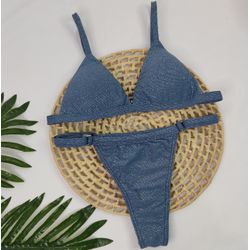 Conjunto Ivy Lurex Blue Jeans - CARIOKAS MODA PRAIA