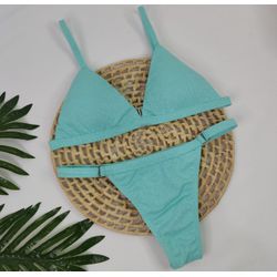 Conjuntp Ivy Lurex Azul Celeste - CARIOKAS MODA PRAIA