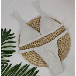 Conjunto Ivy Lurex Branco Off-white - CARIOKAS MODA PRAIA