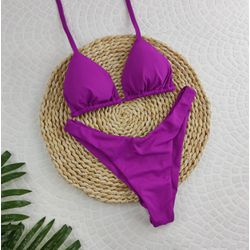 Conjunto Liz Lilás Liso - CARIOKAS MODA PRAIA