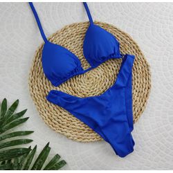 Conjunto Liz Azul Royal Liso - CARIOKAS MODA PRAIA