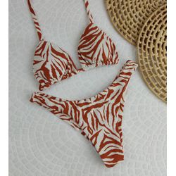 Conjunto Liz Zebra Marrom - CARIOKAS MODA PRAIA