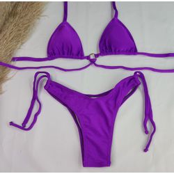 Conjunto Manu Violeta Trilobal - CARIOKAS MODA PRAIA