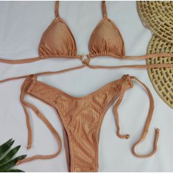 Conjunto Manu Ouro Rosê Canelado - CARIOKAS MODA PRAIA