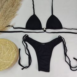 Conjunto Manu Preto Liso - CARIOKAS MODA PRAIA