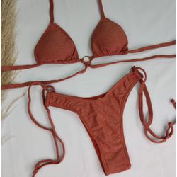 Conjunto Manu Lurex Terracota - CARIOKAS MODA PRAIA