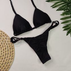 Conjunto Summer Preto Canelado - CARIOKAS MODA PRAIA