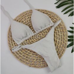 Conjunto Summer Lurex Branco Off White - CARIOKAS MODA PRAIA