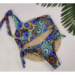 Conjunto Top Faixa Grego Azul - CARIOKAS MODA PRAIA