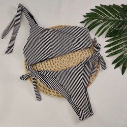 Conjunto Top Faixa Listrado Branco - CARIOKAS MODA PRAIA