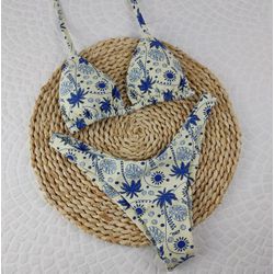 Conjunto Liz Coqueiro Azul - CARIOKAS MODA PRAIA