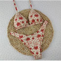 Conjunto Liz Coqueiro Vermelho - CARIOKAS MODA PRAIA