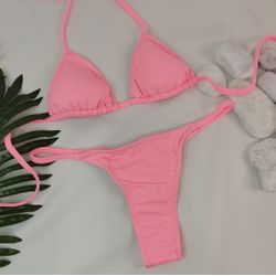 Conjunto Fio Dental Rosa Chiclete - CARIOKAS MODA PRAIA